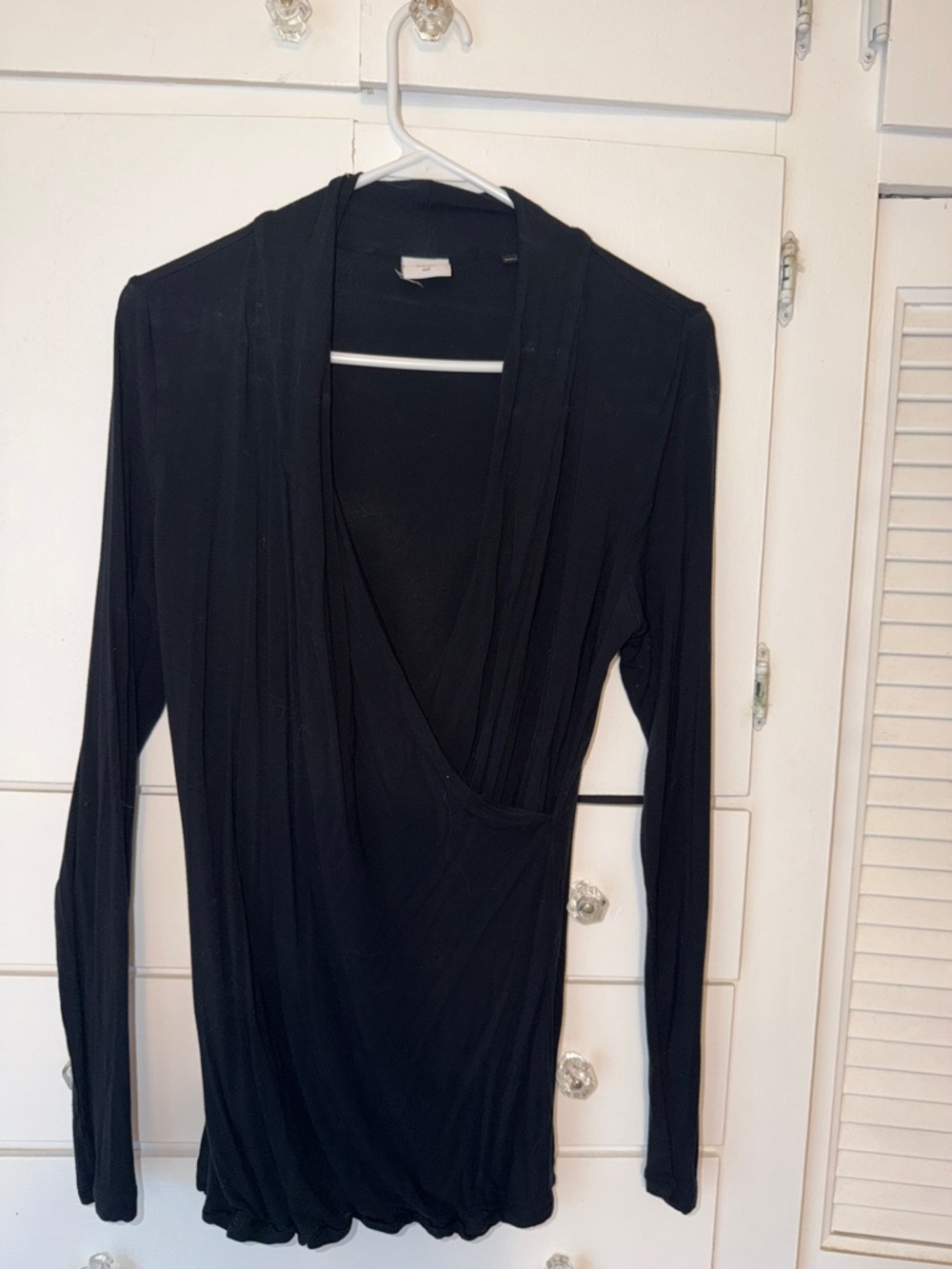 CAbi Black Wrap-Style Top